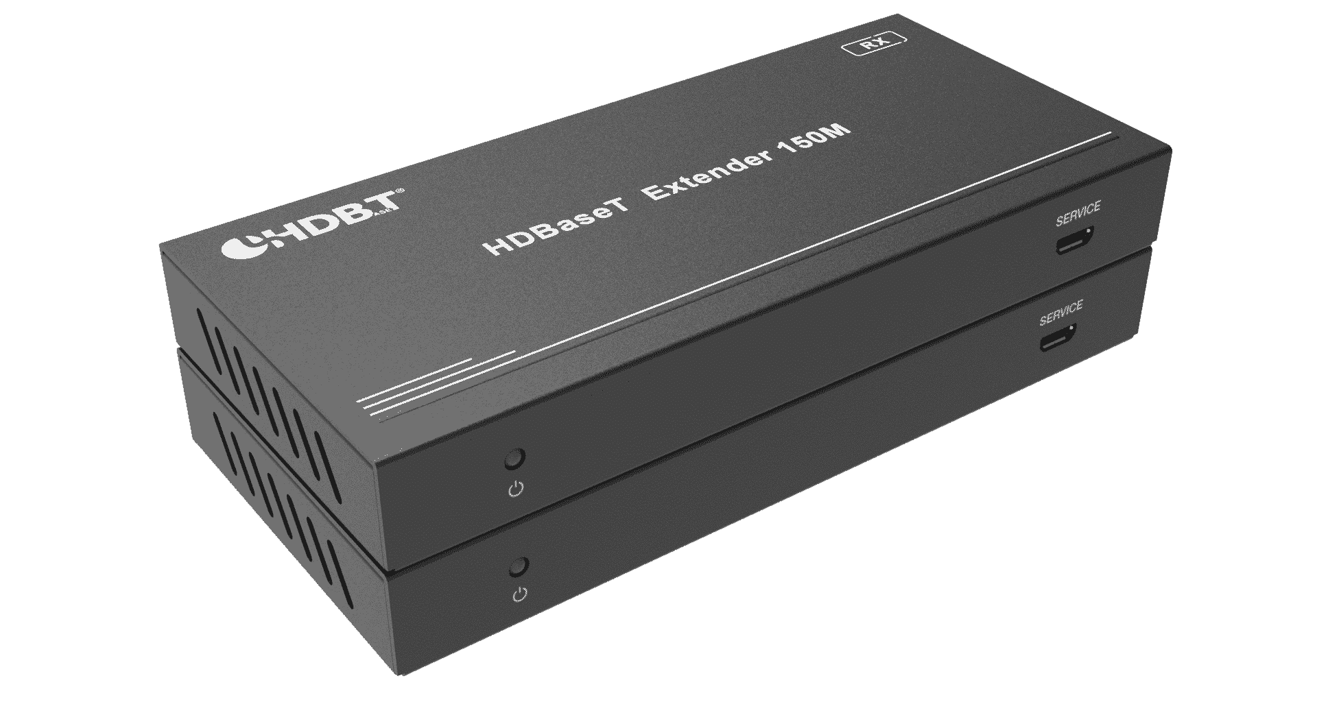 Передатчик и приемник сигнала HDBaseT по LAN Prestel EHD-4K100 вид спереди