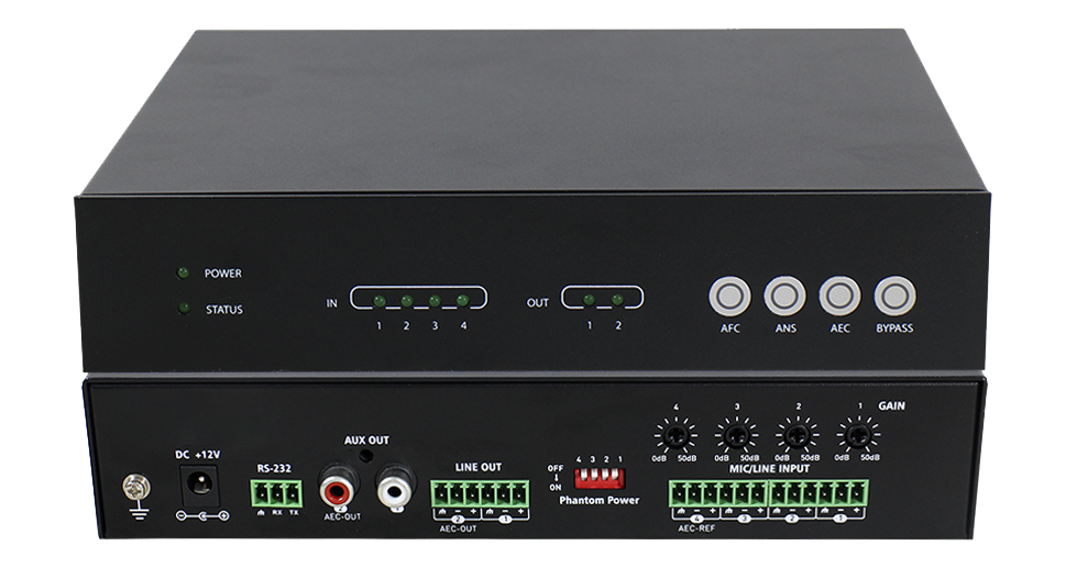 Аудиопроцессор Dante и аналоговое аудио автоматический 4x2 каналов Prestel DAP-0402A