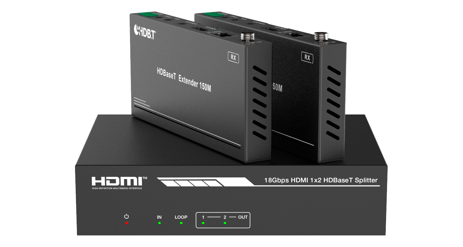 Набор из 1 сплиттера HDMI 20 12 HDBaseT и 2 приемников Prestel SP-H2-12T150