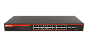 ����������� 24-�������� ������� ���������� PoE L2 450 �� Prestel NS2-24C1-450P-4F10
